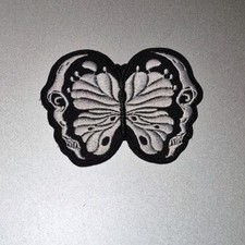Skull Butterfly Iron On Patch 3 1/8 X 2 3/8 A4