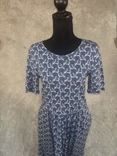 boden jersey dress size 6L pockets blue floral print Half Sleeve