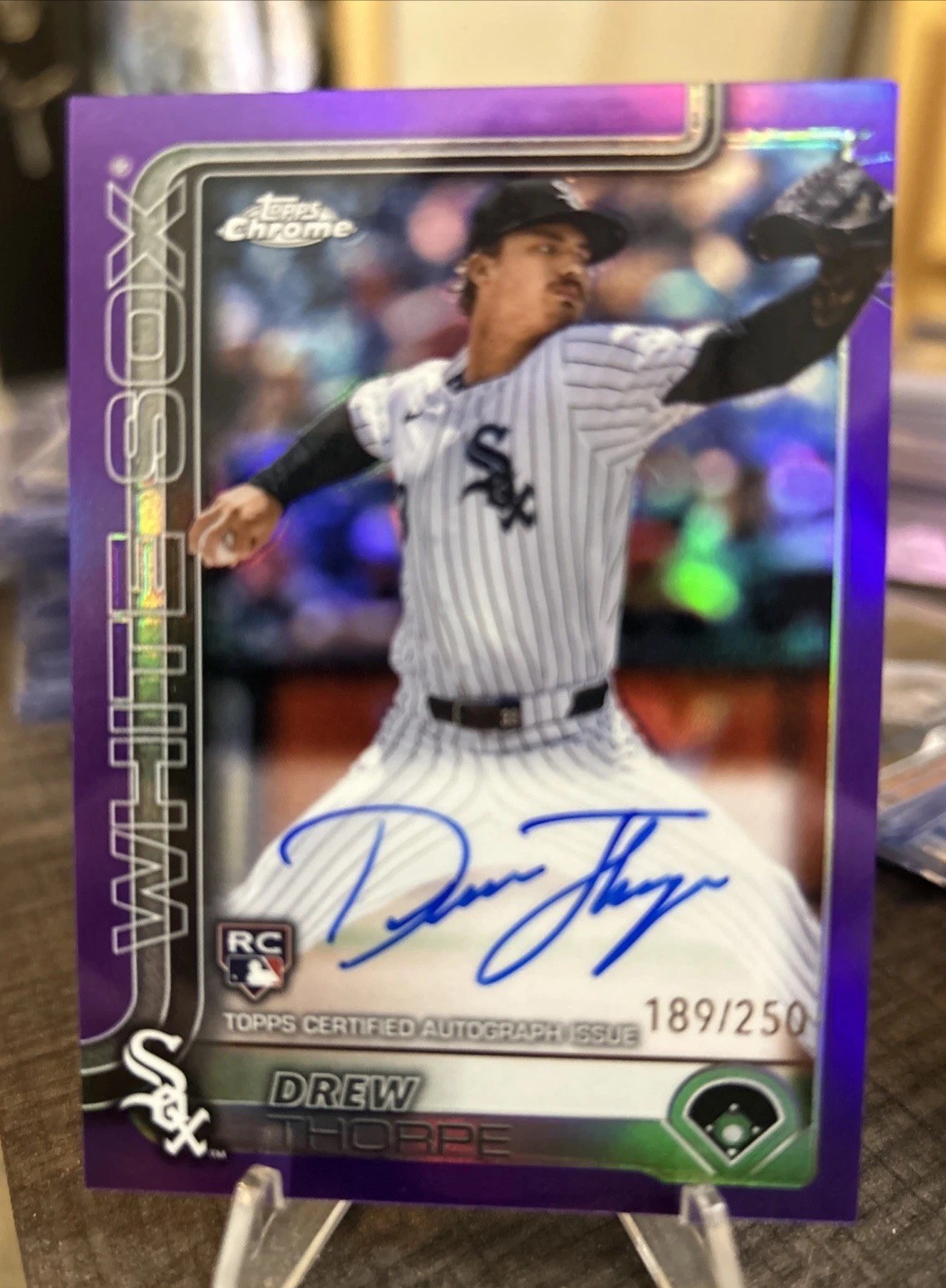 Drew Thorpe /250 PURPLE ROOKIE AUTOGRAPH RC 2025 Topps Chrome #RA-DT Chicago