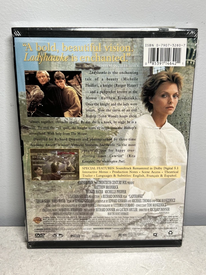 Ladyhawke (DVD 1985) Snapcase Matthew Broderick, Michelle Pfeiffer New Sealed Foto 2 de 2
