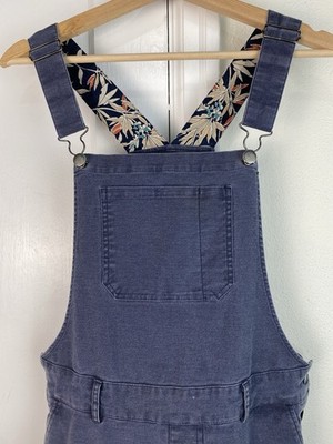 Bridge & Burn Women's M Blue Canvas Slim Bib Overalls