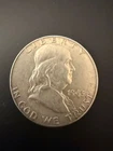 1963 D FRANKLIN HALF DOLLAR Denver MINT MARK VG COND 90% Silver!