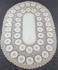 Vintage Handmade Crochet Lace Madeira Embroidered Tablecloth 260x175cm 