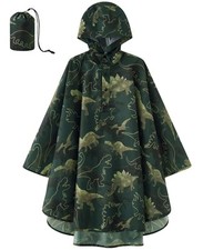 Lightweight Kids Rain Poncho Reusable Toddler Raincoat Waterproof Boys Dinosa...