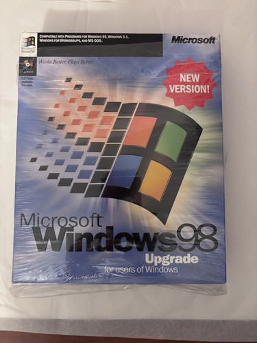 Microsoft Windows 98 Upgrade "Neue Version" mit Retail Box Vintage
