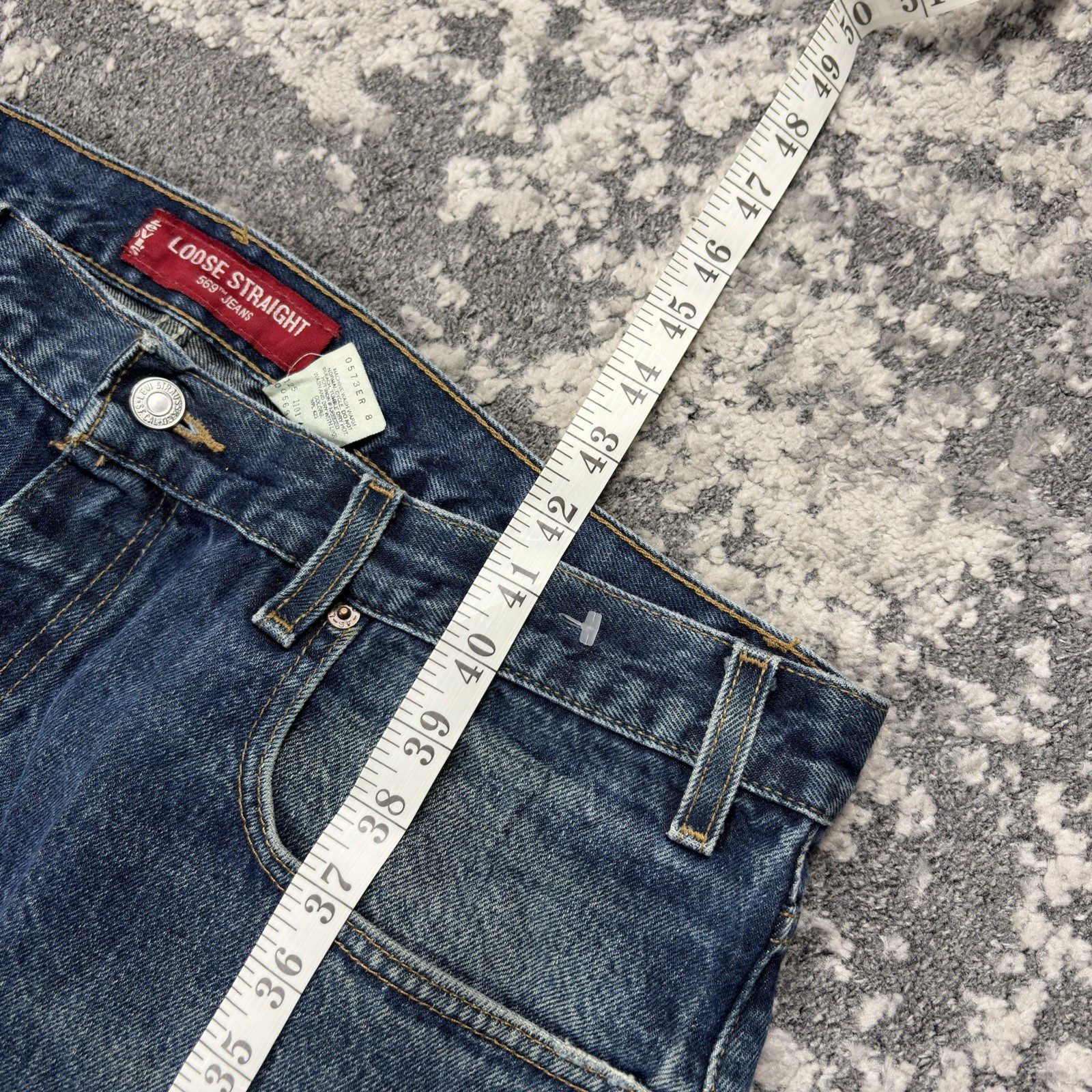 Men’s Vintage Levi’s 569 Jeans Blue Loose Straight Baggy Denim W38 L30 image 10