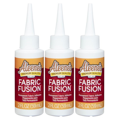 Fusion Fabric Adhesive 2 fl oz 3-Pack, Washable Fabric Glue for Clothes, Deni...