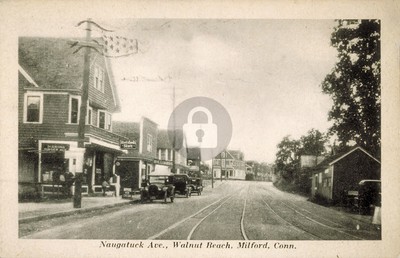 Naugatuck Avenue, Walnut Beach, Milford CT 2 Vintage Reproduction Postcard