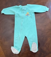 Vintage Paddington Bear Footed One Piece Sleeper Pajamas Blue X-Lrg 31 - 32-1/2  