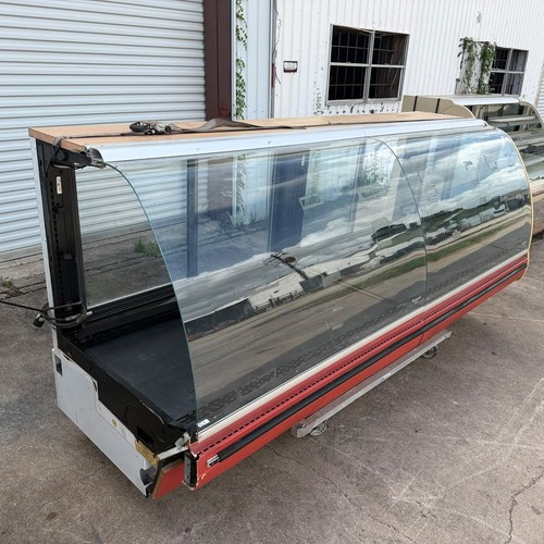 Structural Concepts HV112R Remote 112" Curved Glass Deli Case White Red