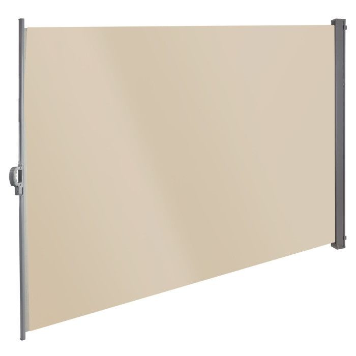 Store latéral rétractable beige de 180x300 cm idéal pour des repas sereins au jardin