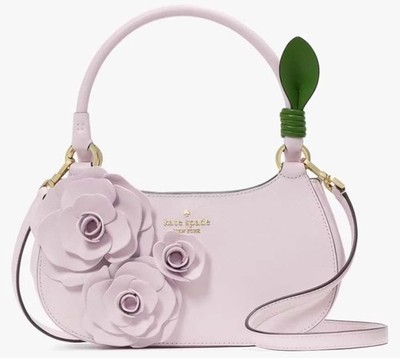 NWT Kate Spade KK970 Flora Rose Shoulder Bag Saffiano Leather Pale