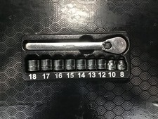 Snap-On 3/8" Drive 6-Point Metric Flank Drive Low Profile 10p Ratchet Socket Set