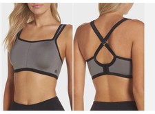 NWT NATORI BRA 36 G 731050 Yogi Convertible Contour High Impact Sport Black Gray