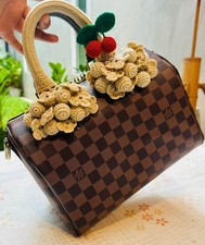 Crochet Handle Cover for LV SPEEDY, size25,30,35 Keepall, Alma, Louise Vuitton