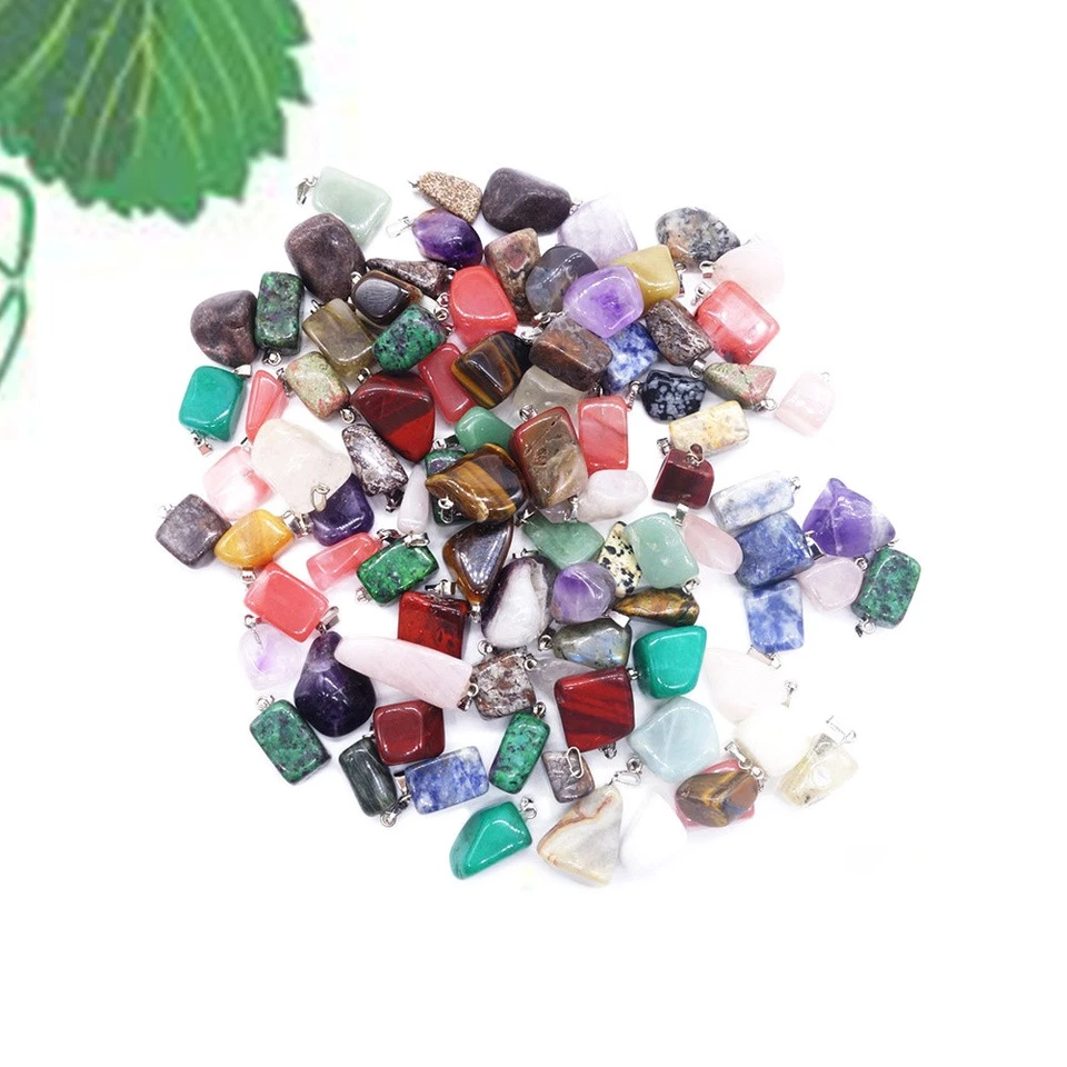  20 PCS Perline Di Pietra Naturale Multicolore Ciondoli Pendenti Pietre Miste - Immagine 4 di 4