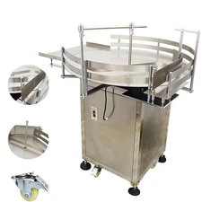 INTBUYING® 39.37" Auto Bottle Accumulation Table Bottle Sorting Turn Rotary Line