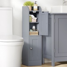VASAGLE Schmaler Hochschrank, mit verstellbaren Ablagen, Badezimmerschrank