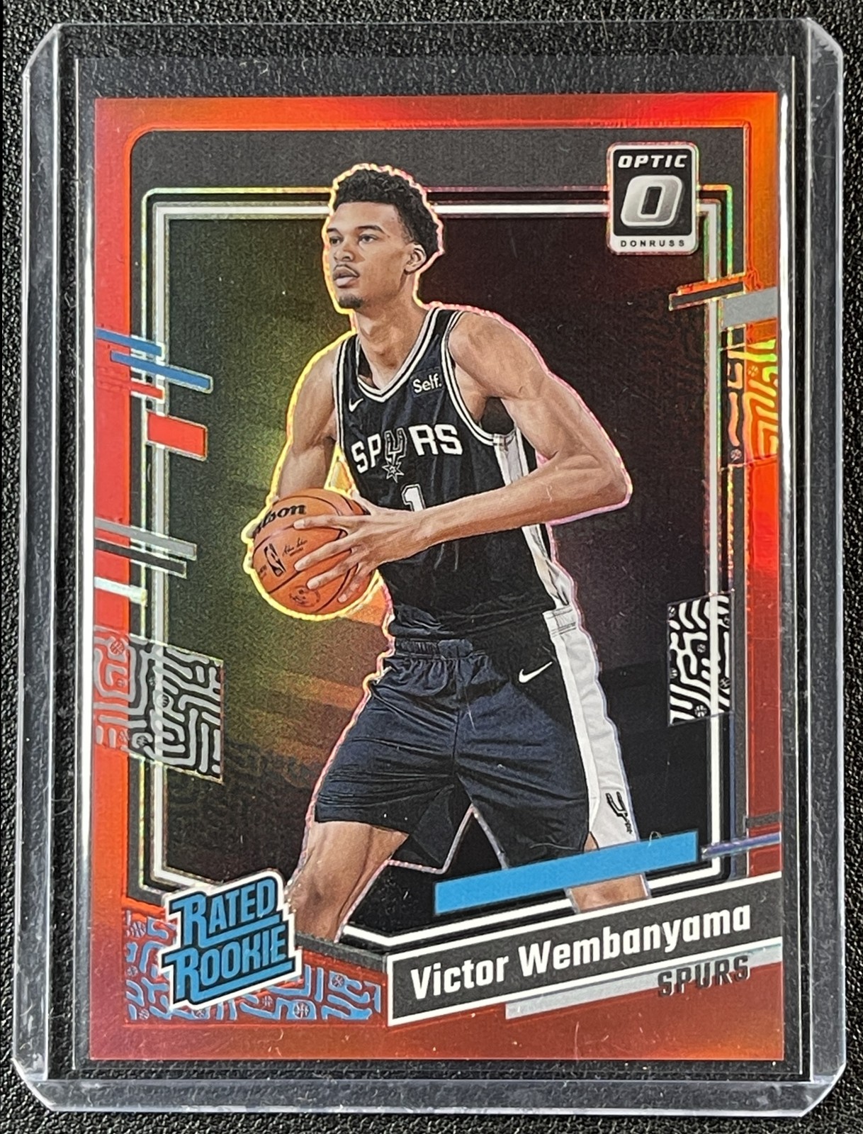VICTOR WEMBANYAMA 2023-24 DONRUSS OPTIC #225 RED PRIZM RC RATED ROOKIE 9/99