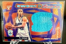 Topps 2001-02 Pristine P.J. Brown Sweat &amp; Tears CH-PB Charlotte Hornets NBA
