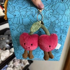 Jellycat London Amuseables Cherries Bag Charm Key Chain Plush Christmas Gift