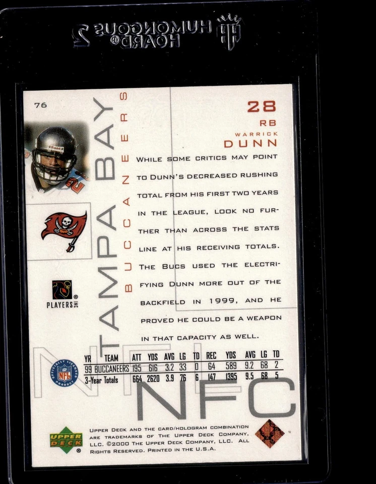 2000 Upper Deck Pros & Prospects #76 Warrick Dunn - Image 2 of 2