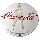 Vintage Coca Cola Porcelain Sign - Gas Pump Bottling Service Soda Beverage Sign