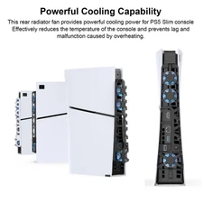 Cooling Fan for PS5 Slim Console 3 Fans USB 3.0 Port Blue Backlight Rear Cooling
