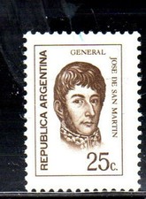 ARGENTINA #933 1971 JOSE SAN MARTIN MINT VF NH O.G