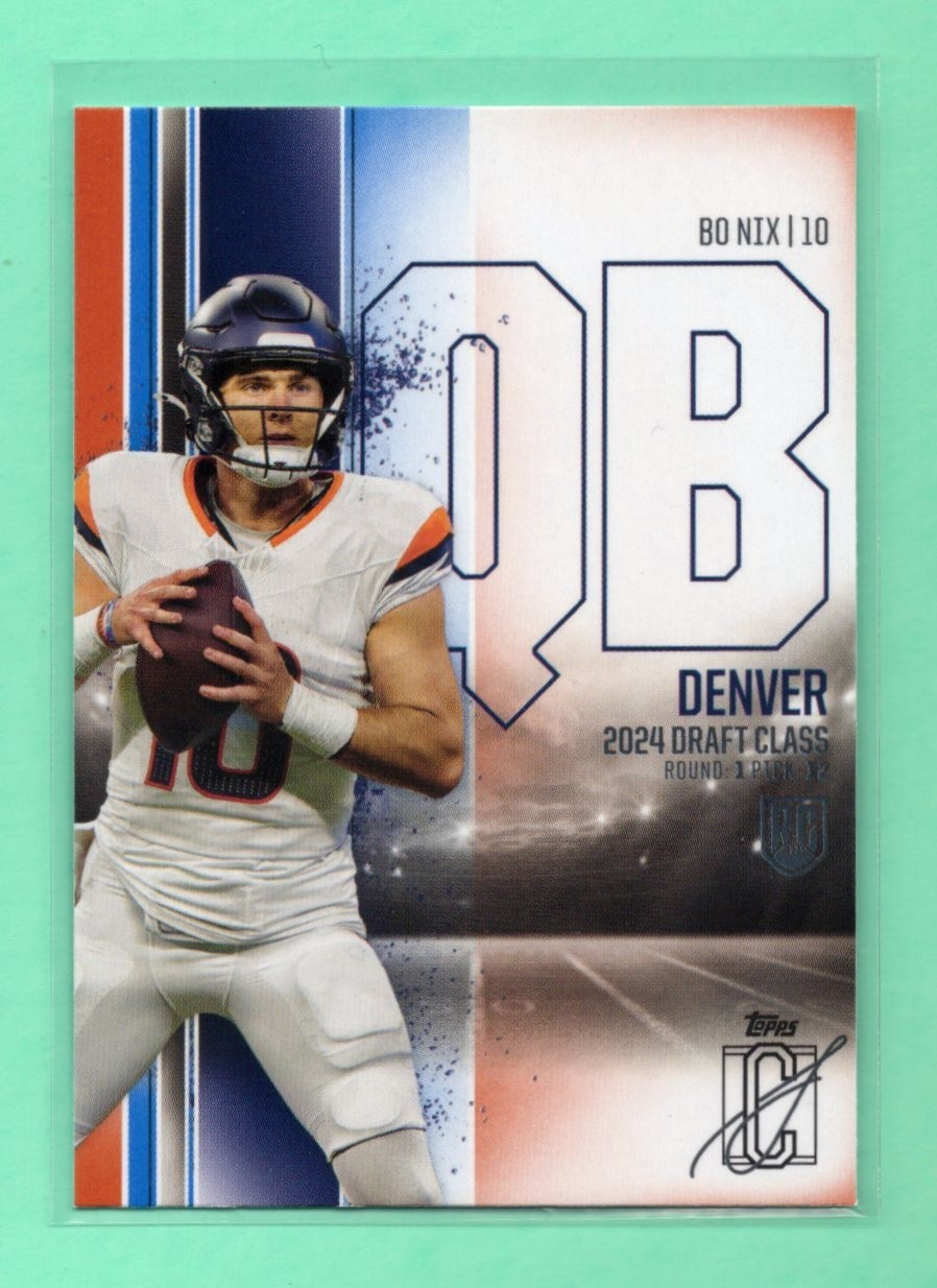 2024 Topps Signature Class Bo Nix #100 Blue & Orange Rookie Card