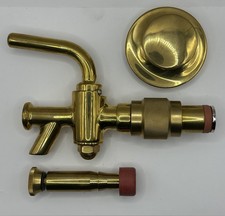 Messing Zapfgarnitur FIX FASS Hahn Zapfhahn für Holzfass mit Bierfaßlüfter