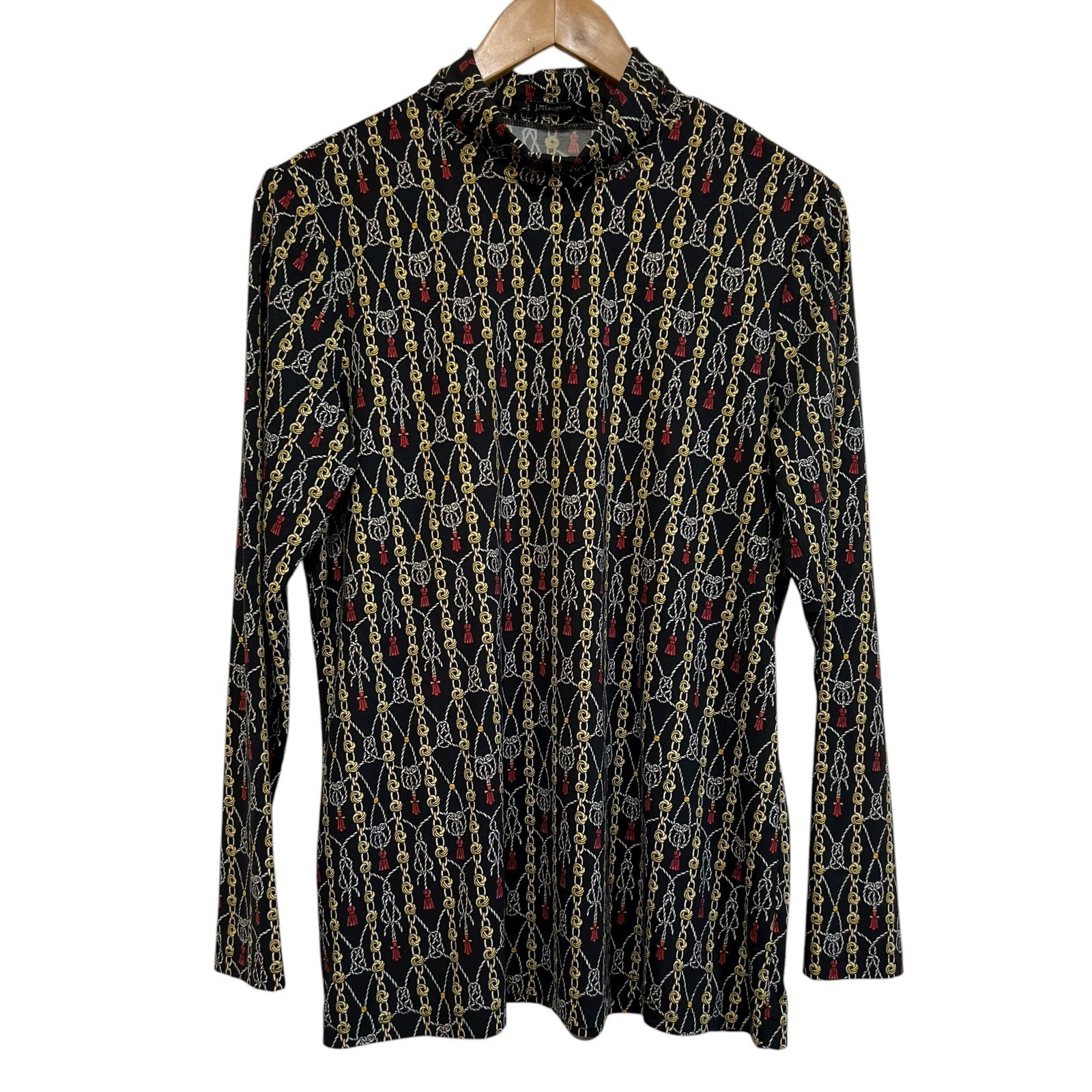 J. McLaughlin Catalyst Chain Pattern Turtleneck L… - image 1