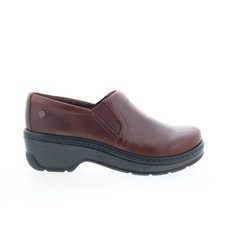 Klogs Womens Brown Leather Slip On Clog Flats Shoes 7