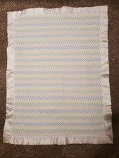 Vintage Baby Blanket By "Blanket Cloth" Exclusive Of Ornamentation Pastel Colors
