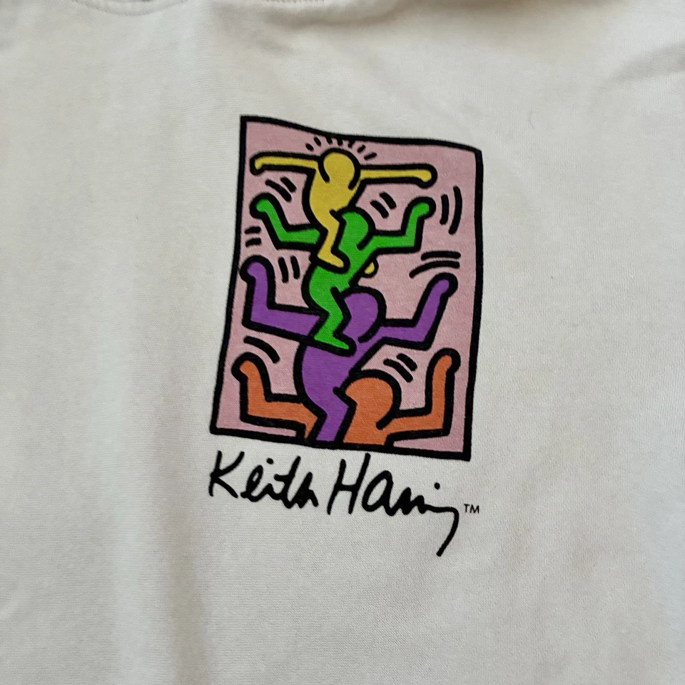 KEITH HARING H&M YOUTH 8/10 Bronceado Sudadera con Capucha Sudadera Camisa Foto 3 de 4