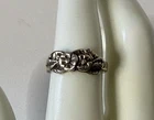 Vintage Sterling Silver Carved Roses Flower Ring Size 6