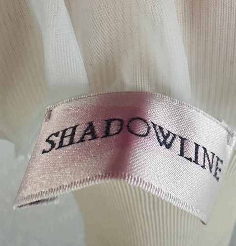VTG NOS Shadowline Satin Full Length Nightgown Sz L Blue Embroidered Nylon - Picture 7 of 9