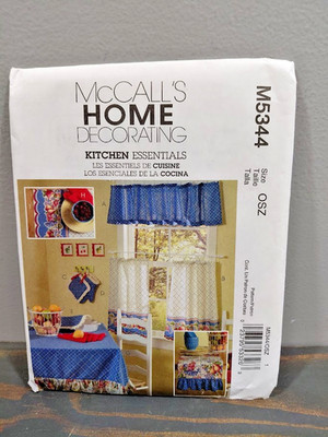 McCall's 5344 Kitchen Essentials Valance Curtain Potholder Sewing Pattern Uncut