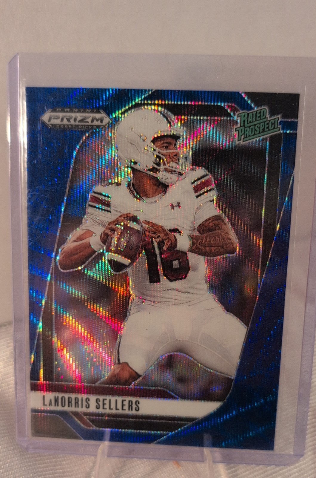 2025 Panini Prizm Draft Picks - LaNorris Sellers #165 Blue Wave Prizm /299 (RC)