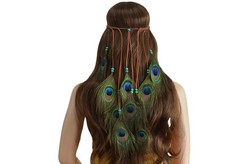 Peacock Feather Headband Hair Accessory - Bohemian 1 Count Pack of 1 , Green
