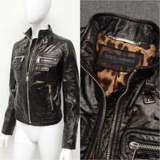 Authentic Rare Women's Dolce & Gabbana Patent Leather Black Jacket IT 36,~XXS-XS