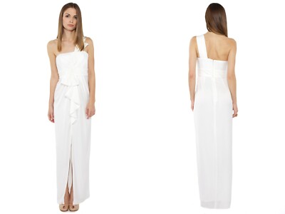 BCBGMaxazria Bcbg Barbara White Dress Maxi Long ONE SHOULDER Wedding UF6N487 NEW | eBay BCBGMaxazria Bcbg Barbara White Dress Maxi Long ONE SHOULDER Wedding UF6N487 NEW | eBay