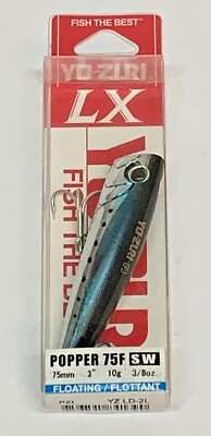 Yo-Zuri LX Bone Popper 75F SW Floating 3'' Fishing Lure 3/8 oz Top Water
