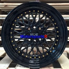 Xxr 536 Gloss Black Gold Rivets 15 X 8 0 Deep Dish Step Lip Wheels Rims 4x100