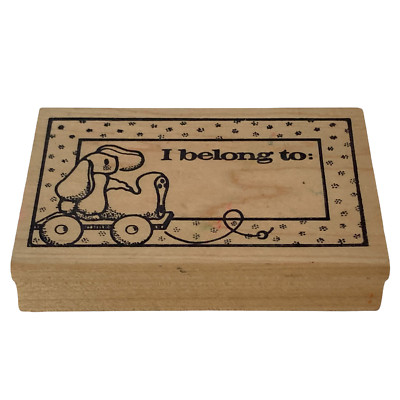 Daisy Kingdom I Belong To Rubber Stamp Bunny Book Plate Library School R11 