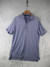 RLX Ralph Lauren Polo Shirt Men Size L Short Sleeve Purple Striped Golf