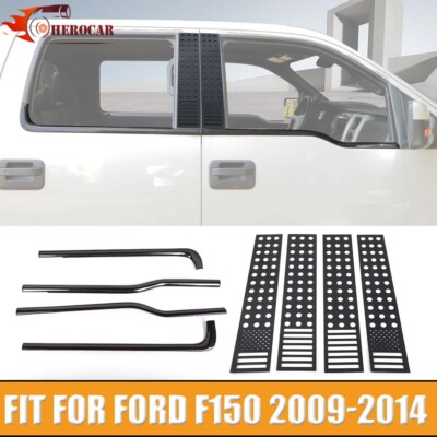  Carbon Fiber Window Bottom Sill & Pillar Post Trim Kit For Ford F150 2009-2014