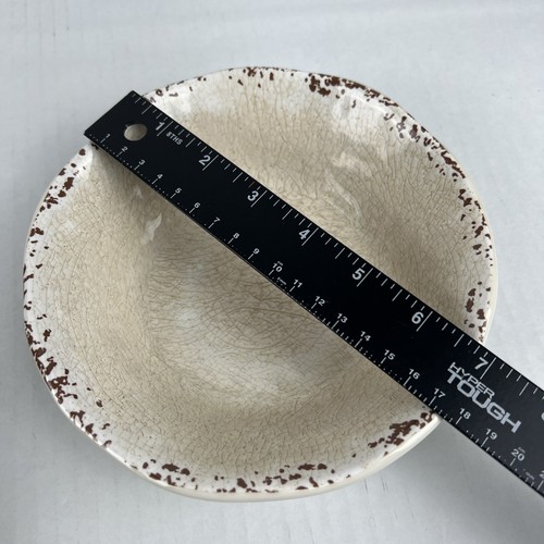 Pier 1 Imports 2 Bowls Ivory Crackle 7" Carmelo Melamine BPA Free - Picture 7 of 10