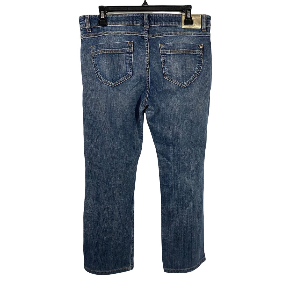 Weekend Max Mara Womens Size 14 Blue Mid-Rise Straight Leg Crop Denim Jeans