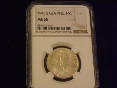 1945 S     50 C    USA Phil        NGC  MS 63